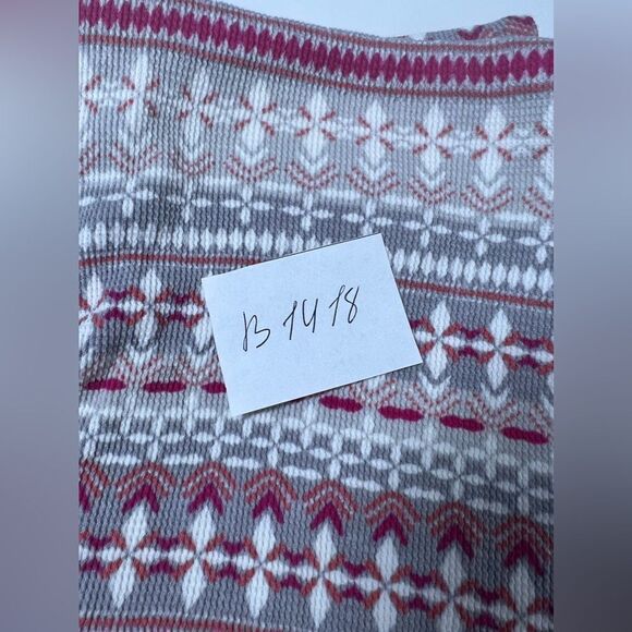 VICTORIA'S SECRET GRAY/FUCHSIA/WHITE WAFFLE KNIT PAJAMA Leggings Thermal Size M - Picture 9 of 9